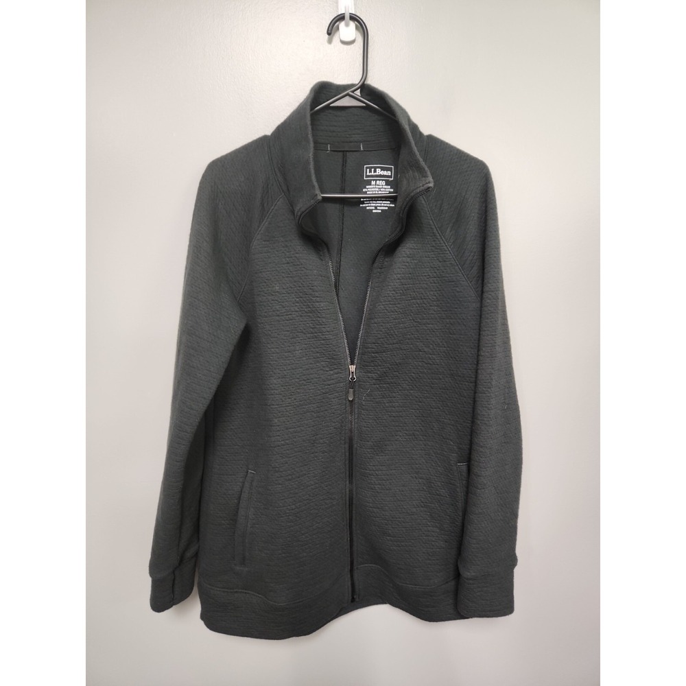 LL Bean Women's‎ Black Full Zip Soft-Shell Basic Jacket - Med Thumb hole
